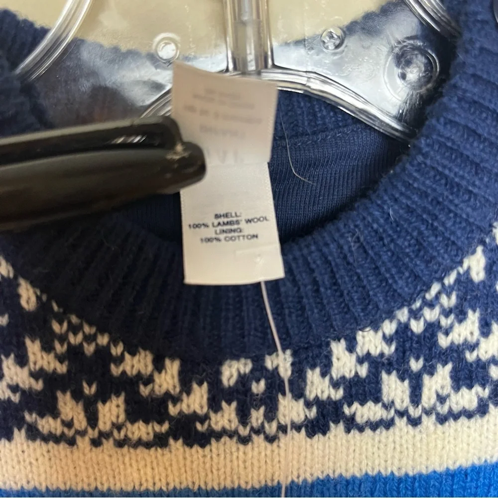 VINTAGE NWT ‘04 Baby Gap 3 months Lined Lambs wool sweater‎ blue fair isle